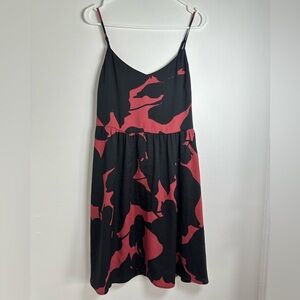 Loft Women’s Black and Red Sleeveless with Spaghetti Straps Mini Dress, Size 6